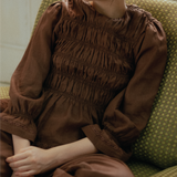Honeymoon Linen Blouse in Chocolate