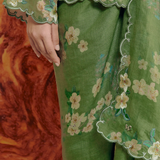 Dian Ramie Knot Skirt in Basil