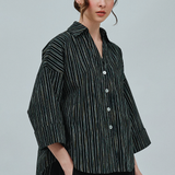 Sculptor Poplin Shirt in Black Stripe