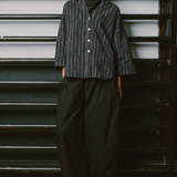Sculptor Poplin Shirt in Black Stripe