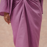 The Signature Linen Knot Skirt in Berry