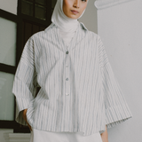 Sculptor Poplin Shirt in White Stripe
