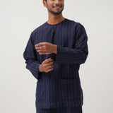 Musa Linen Set in Navy