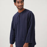 Musa Linen Set in Navy