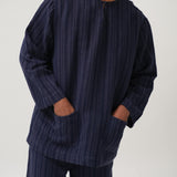Musa Linen Set in Navy