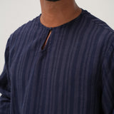 Musa Linen Set in Navy