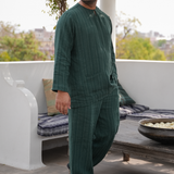 Musa Linen Set in Green