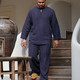 Musa Linen Set in Navy