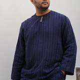Musa Linen Set in Navy
