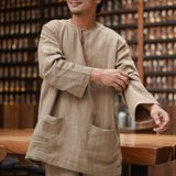 Musa Linen Set in Olive