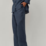Friday Linen Pants in Bluesteel