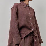 Friday Linen Shirt in Plum