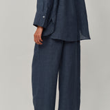 Friday Linen Pants in Bluesteel