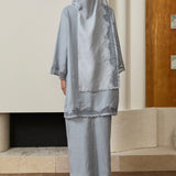 Khalisa Linen Long Head Piece in Stillwater