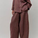 Sculptor Linen Pants in Plum