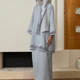 Khalisa Linen Long Head Piece in Stillwater