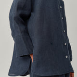Friday Linen Shirt in Bluesteel