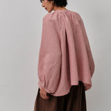 Lake Long Sleeve Linen Shirt in Strawberry Shortbread