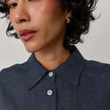 Friday Linen Shirt in Bluesteel