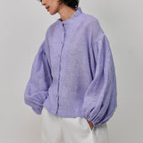 Lady Linen Shirt in Periwinkle