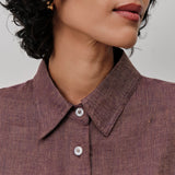 Friday Linen Shirt in Plum