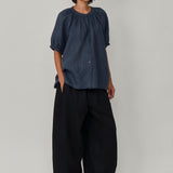 Lake Short Sleeve Linen Shirt in Bluesteel