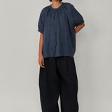 Lake Short Sleeve Linen Shirt in Bluesteel