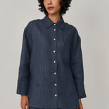 Friday Linen Shirt in Bluesteel