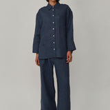 Friday Linen Shirt in Bluesteel