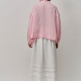 Studio Pleated Linen Skirt in White