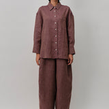 Sculptor Linen Pants in Plum
