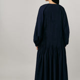 Studio Pintuck Dress in Navy