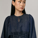 Big Day Denim Blouse in Indigo