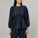 Big Day Denim Blouse in Indigo