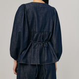 Big Day Denim Blouse in Indigo