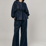 Big Day Denim Blouse in Indigo