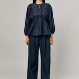 Big Day Denim Blouse in Indigo