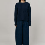 Bridget Chunky Cable-Knit Jumper in Navy