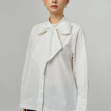 Atelier Poplin Bow Shirt in White