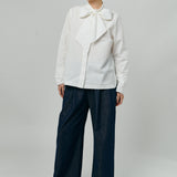 Atelier Poplin Bow Shirt in White