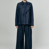 Atelier Denim Bow Shirt in Indigo