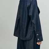 Atelier Denim Bow Shirt in Indigo