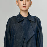 Atelier Denim Bow Shirt in Indigo