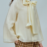 Gallery Bow Blouse in Ivory