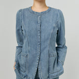 Midcentury Denim Waistcoat in Light Wash