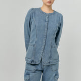 Midcentury Denim Waistcoat in Light Wash