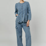 Midcentury Denim Waistcoat in Light Wash