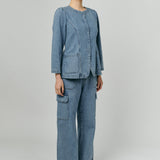 Midcentury Denim Waistcoat in Light Wash