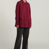 The Artist Poplin Shirt in Claret