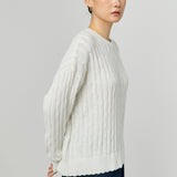 Bridget Chunky Cable-Knit Jumper in White